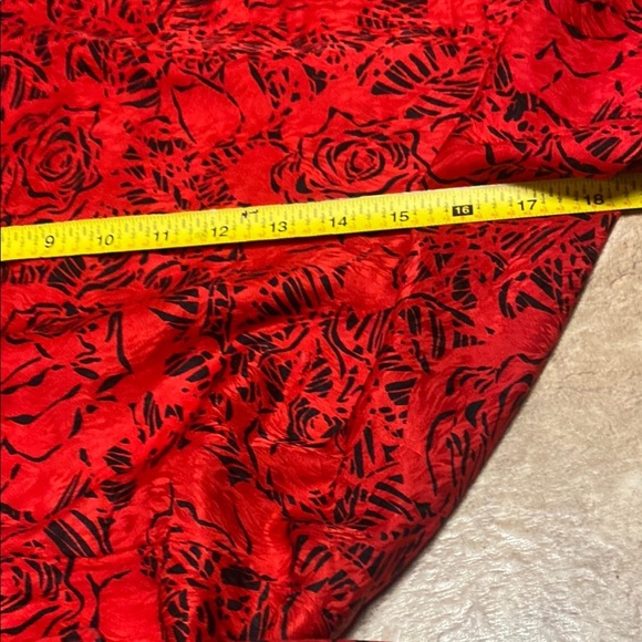 Vintage Lauren Alexandra Red Silk Size 12 Midi Dress - Picture 11 of 15
